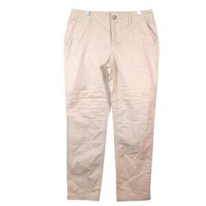 LOFT Womens Pants Tan Mid Rise The Slim Straight Ankle Leg Stretch 6 Tall